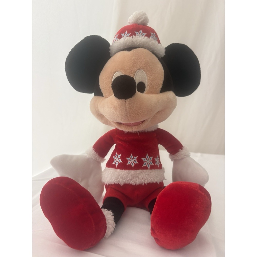 Disney Holiday Snowflake Mickey Mouse 16" Plush Stuffed Animal Toy Just Play